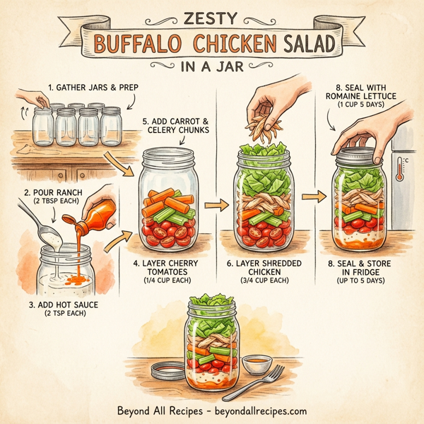 Zesty Buffalo Chicken Salad in a Jar instructions