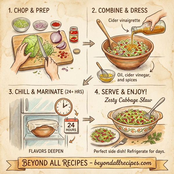 Zesty Cabbage Slaw with Cider Vinaigrette instructions