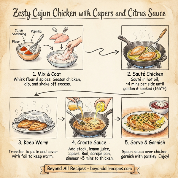 Zesty Cajun Chicken with Capers and Citrus Sauce instructions