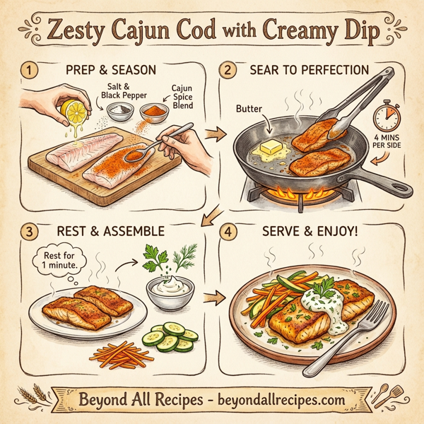 Zesty Cajun Cod with Creamy Dip instructions