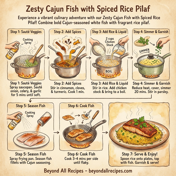 Zesty Cajun Fish with Spiced Rice Pilaf instructions
