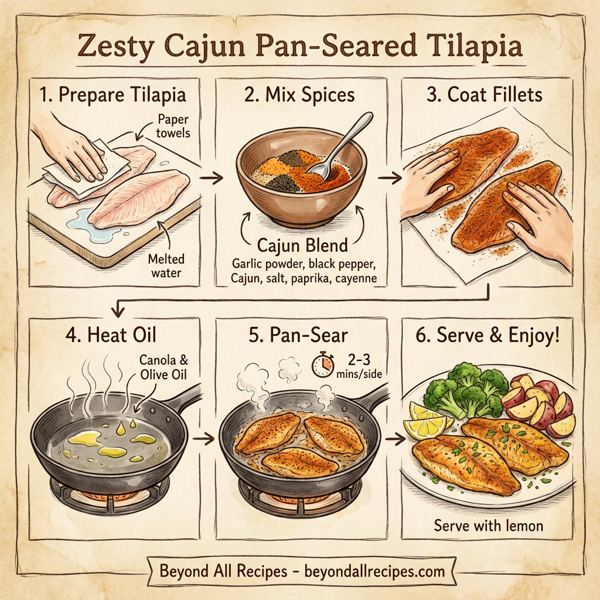 Zesty Cajun Pan-Seared Tilapia instructions