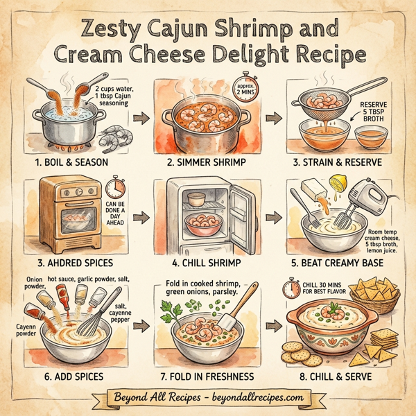 Zesty Cajun Shrimp and Cream Cheese Delight instructions