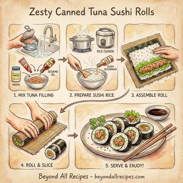 Zesty Canned Tuna Sushi Rolls instructions