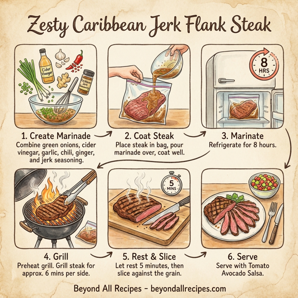 Zesty Caribbean Jerk Flank Steak instructions