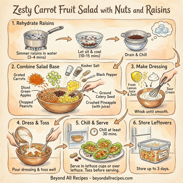 Zesty Carrot Fruit Salad with Nuts and Raisins instructions
