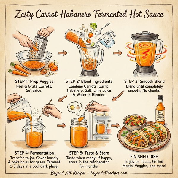 Zesty Carrot Habanero Fermented Hot Sauce instructions