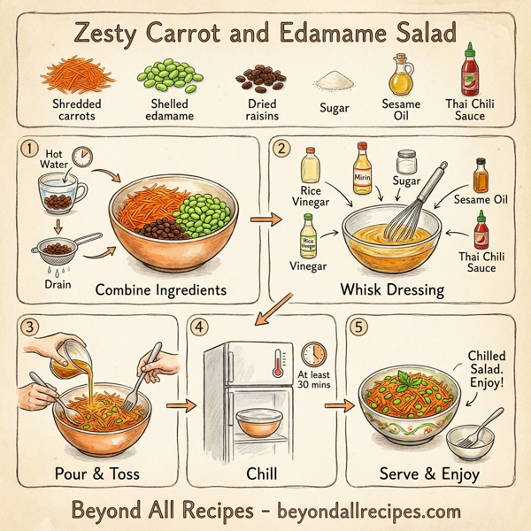Zesty Carrot and Edamame Salad with Sweet Asian Dressing instructions