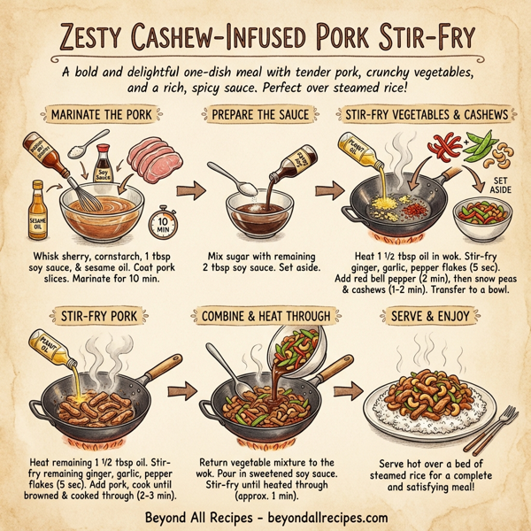 Zesty Cashew-Infused Pork Stir-Fry instructions