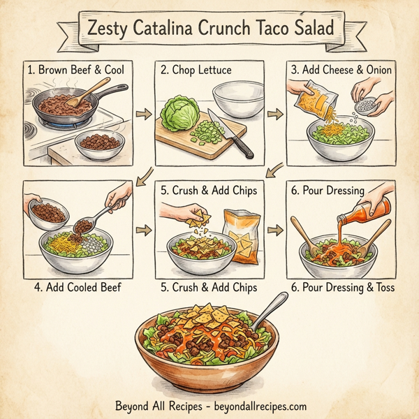 Zesty Catalina Crunch Taco Salad instructions