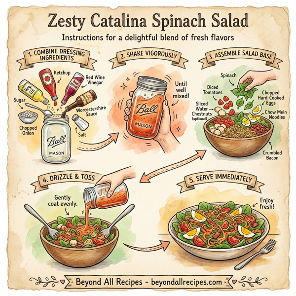 Zesty Catalina Spinach Salad instructions