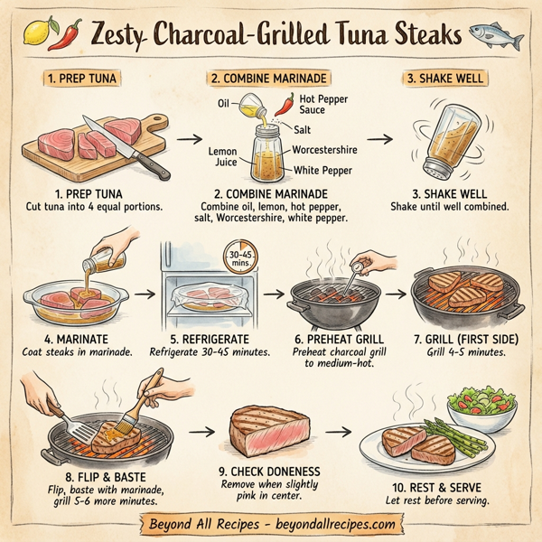 Zesty Charcoal-Grilled Tuna Steaks instructions