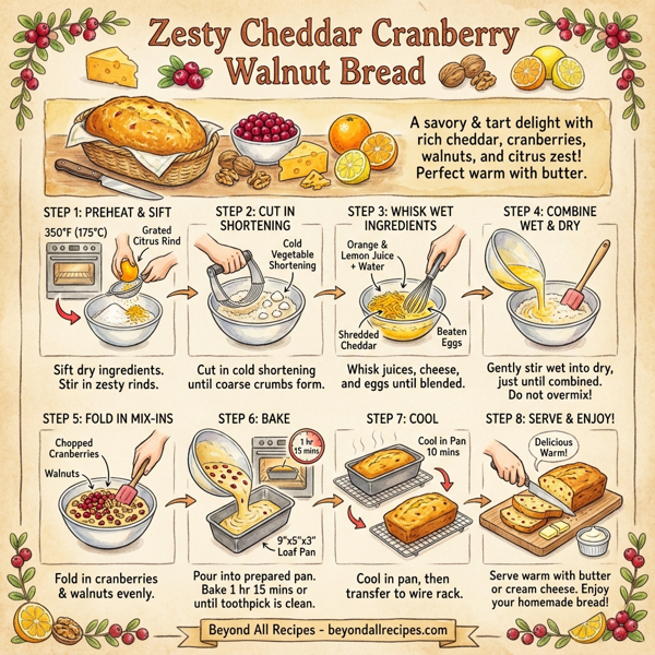 Zesty Cheddar Cranberry Walnut Bread instructions