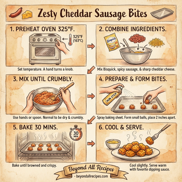 Zesty Cheddar Sausage Bites instructions