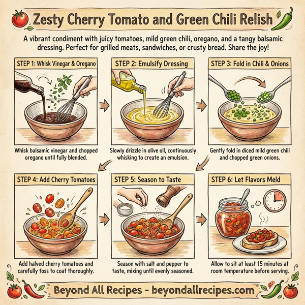 Zesty Cherry Tomato and Green Chili Relish instructions