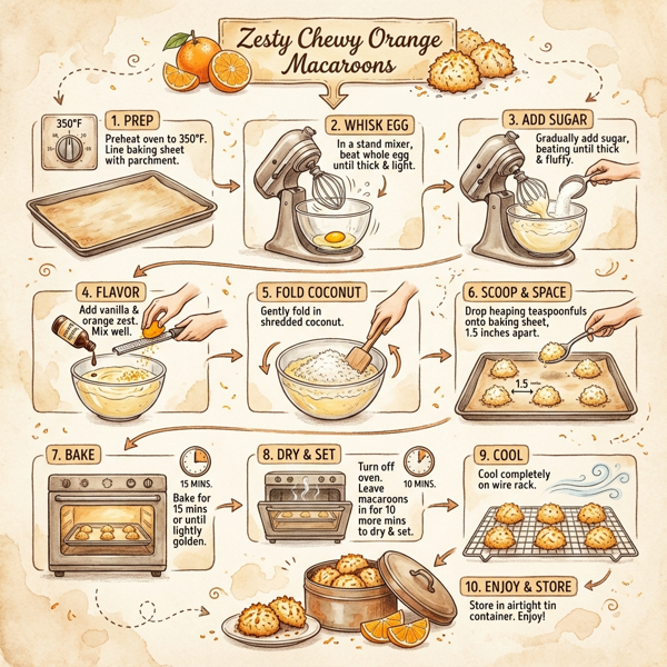 Zesty Chewy Orange Macaroons instructions