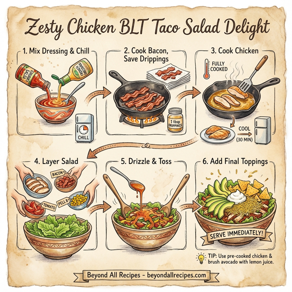Zesty Chicken BLT Taco Salad Delight instructions