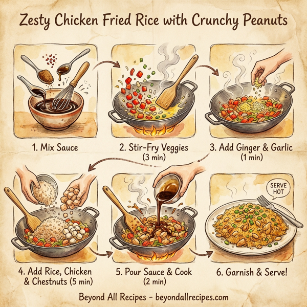 Zesty Chicken Fried Rice with Crunchy Peanuts instructions