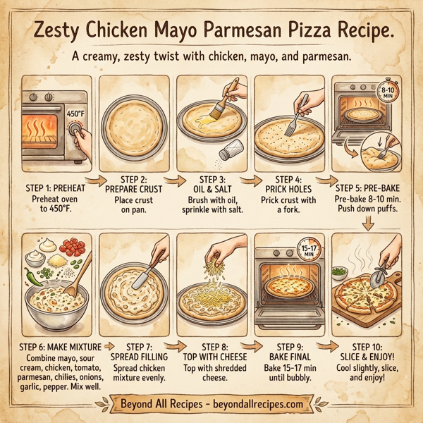 Zesty Chicken Mayo Parmesan Pizza instructions