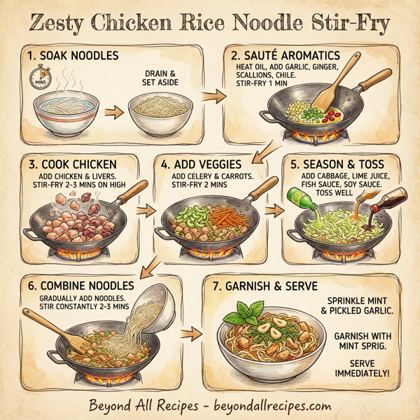 Zesty Chicken Rice Noodle Stir-Fry instructions