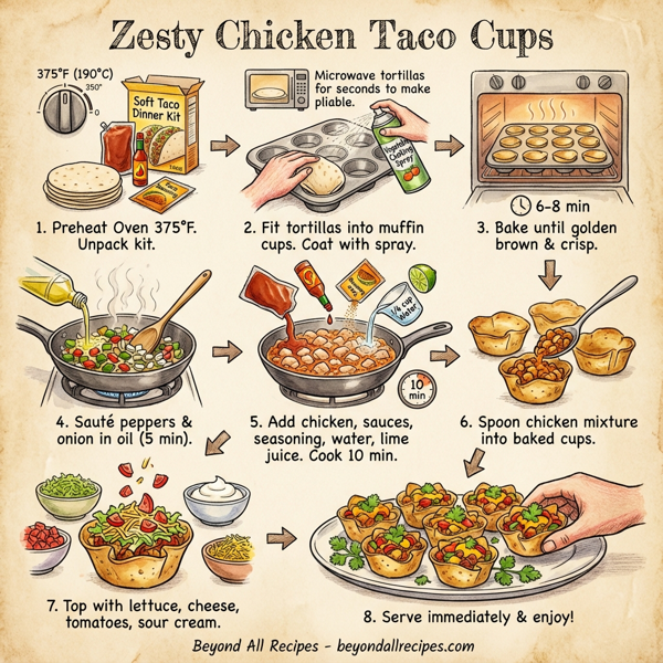 Zesty Chicken Taco Cups instructions