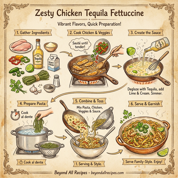Zesty Chicken Tequila Fettuccine instructions