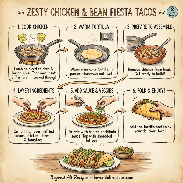 Zesty Chicken & Bean Fiesta Tacos instructions