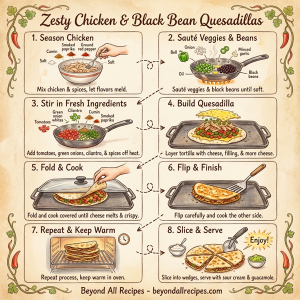 Zesty Chicken & Black Bean Quesadillas instructions