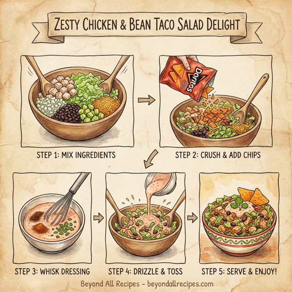 Zesty Chicken and Bean Taco Salad Delight instructions