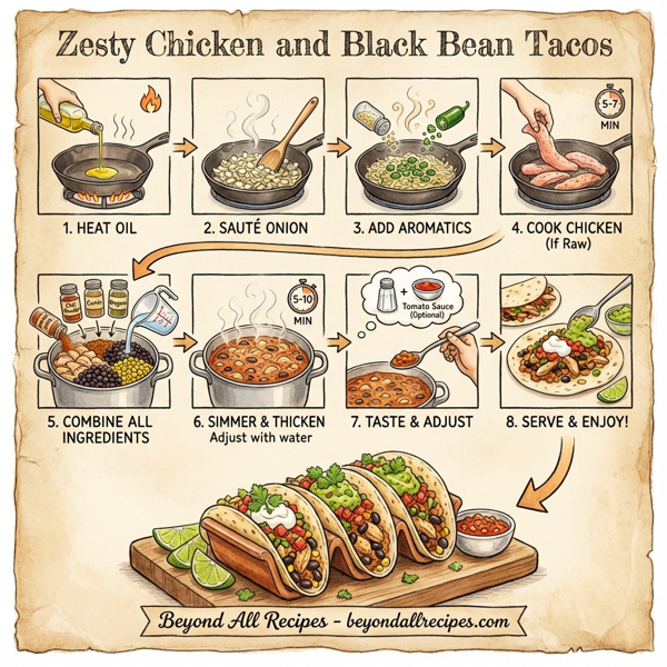 Zesty Chicken and Black Bean Tacos instructions