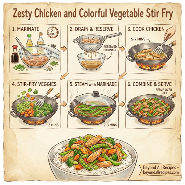 Zesty Chicken and Colorful Vegetable Stir Fry instructions