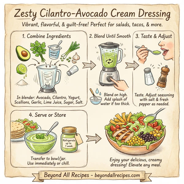 Zesty Cilantro-Avocado Cream Dressing instructions