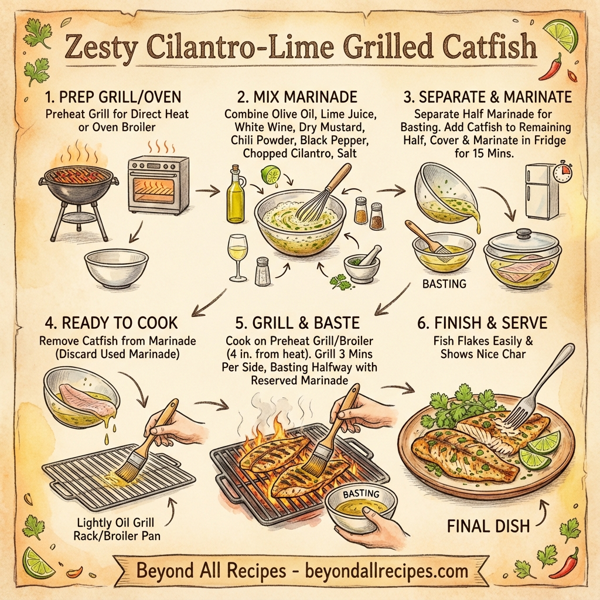 Zesty Cilantro-Lime Grilled Catfish instructions