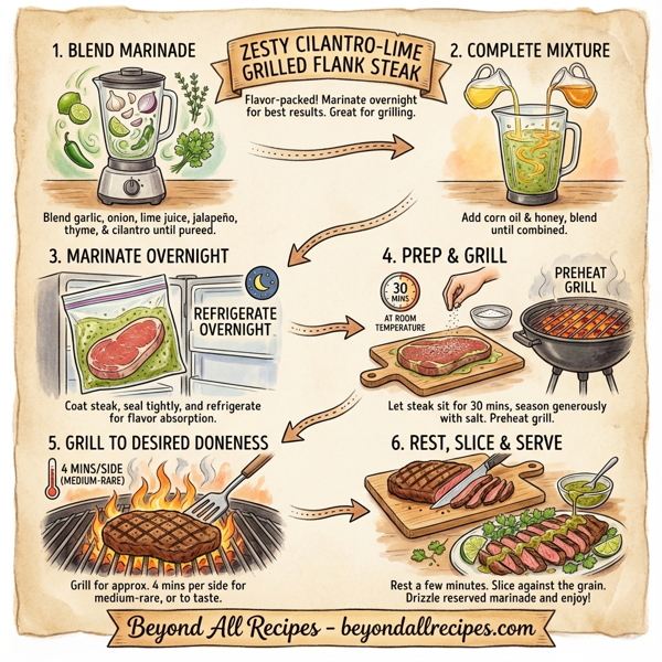 Zesty Cilantro-Lime Grilled Flank Steak instructions