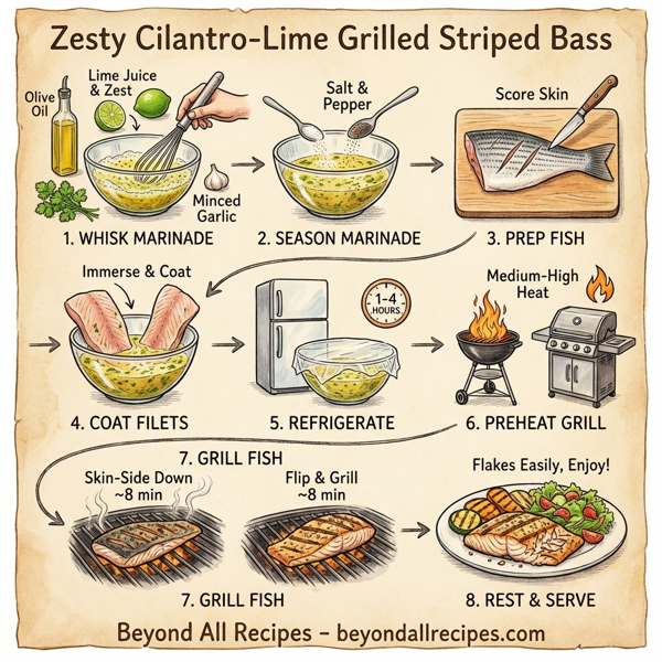Zesty Cilantro-Lime Grilled Striped Bass instructions