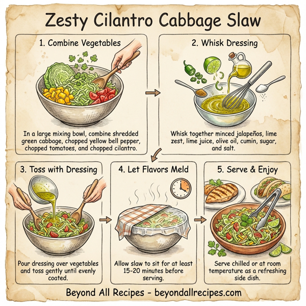 Zesty Cilantro Cabbage Slaw instructions