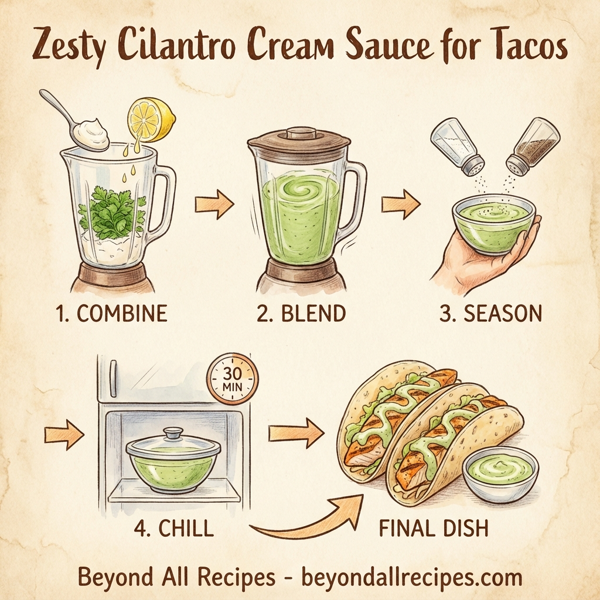 Zesty Cilantro Cream Sauce for Tacos instructions