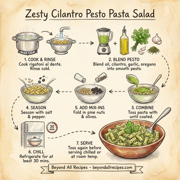Zesty Cilantro Pesto Pasta Salad instructions