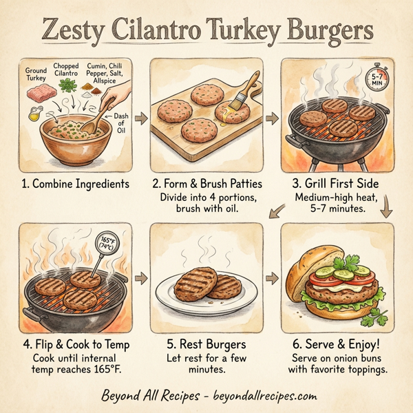 Zesty Cilantro Turkey Burgers instructions