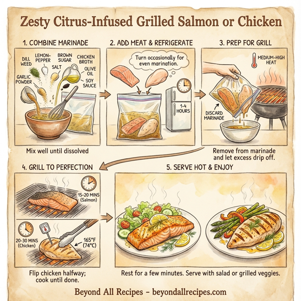 Zesty Citrus-Infused Grilled Salmon or Chicken instructions
