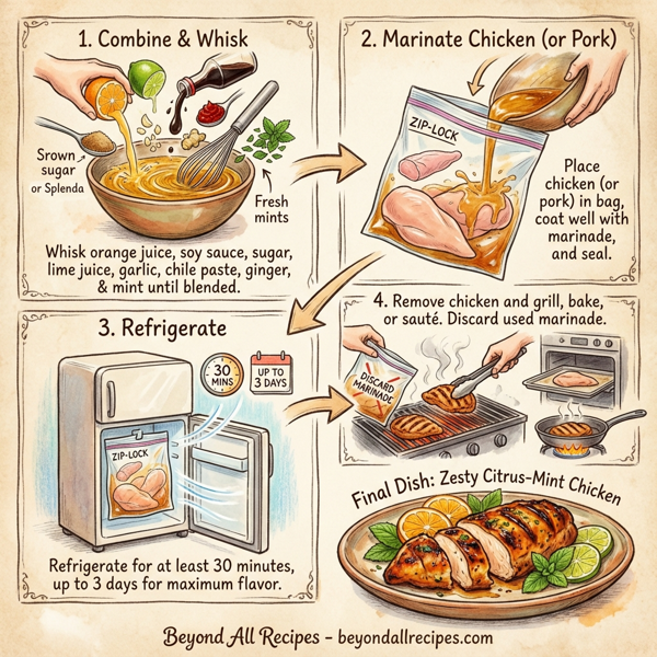 Zesty Citrus-Mint Chicken Marinade instructions