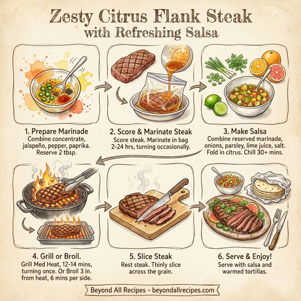 Zesty Citrus Flank Steak with Refreshing Salsa instructions