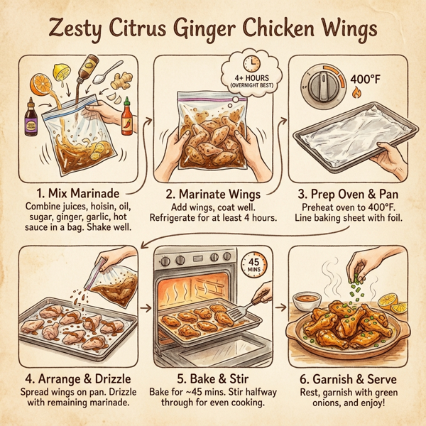 Zesty Citrus Ginger Chicken Wings instructions