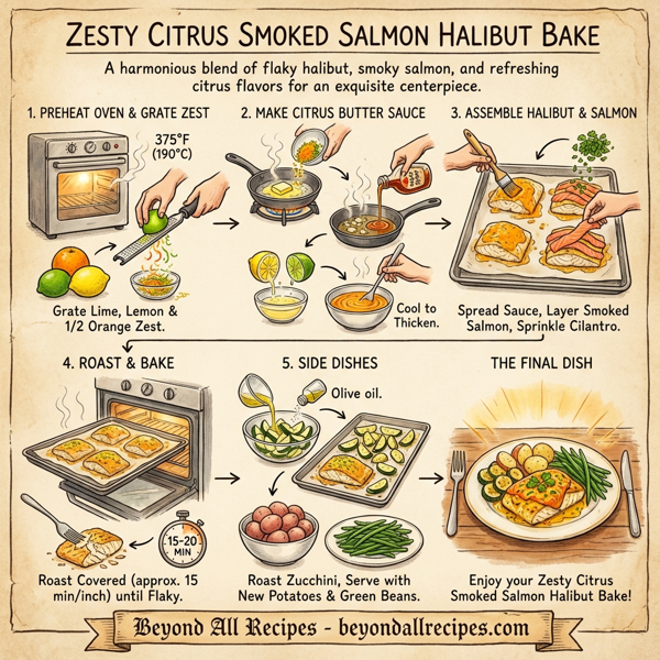 Zesty Citrus Smoked Salmon Halibut Bake instructions