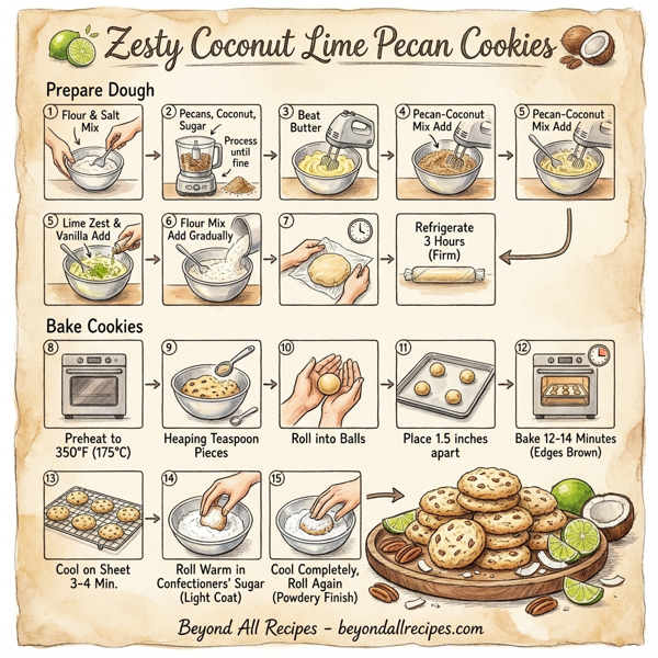 Zesty Coconut Lime Pecan Cookies instructions