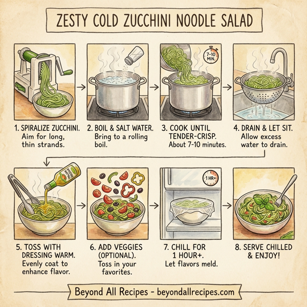 Zesty Cold Zucchini Noodle Salad instructions