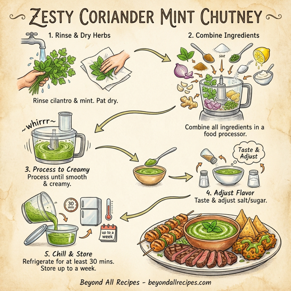 Zesty Coriander Mint Chutney instructions