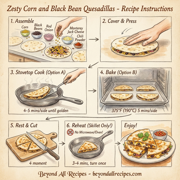 Zesty Corn and Black Bean Quesadillas instructions