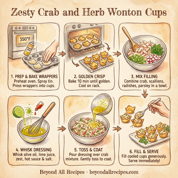 Zesty Crab and Herb Wonton Cups instructions