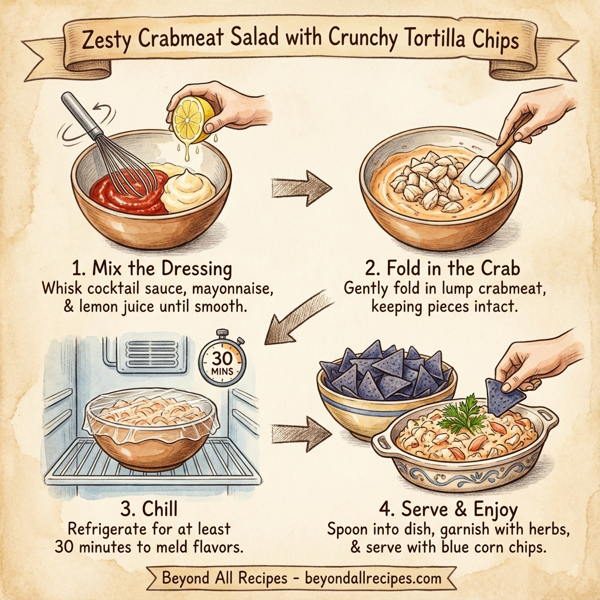 Zesty Crabmeat Salad with Crunchy Tortilla Chips instructions